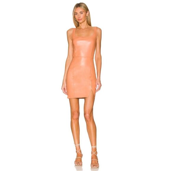 n:PHILANTHROPY Dresses & Skirts - NWT N:Philanthropy Nuevo Vegan Leather Mini Dress in‎ Camel in Size Medium 🌹